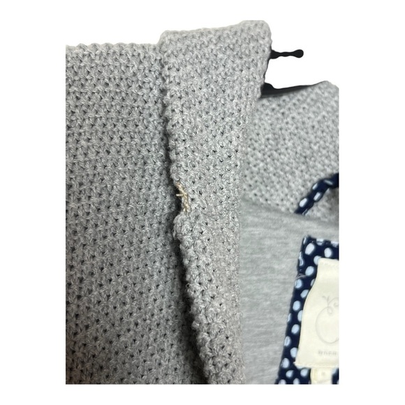 1397. ANTHROPOLOGIE BY ELOISE INTRASIA FAIR ILSE CARDIGAN/ROBE MEDIUM GRAY/CREAM - Picture 12 of 12